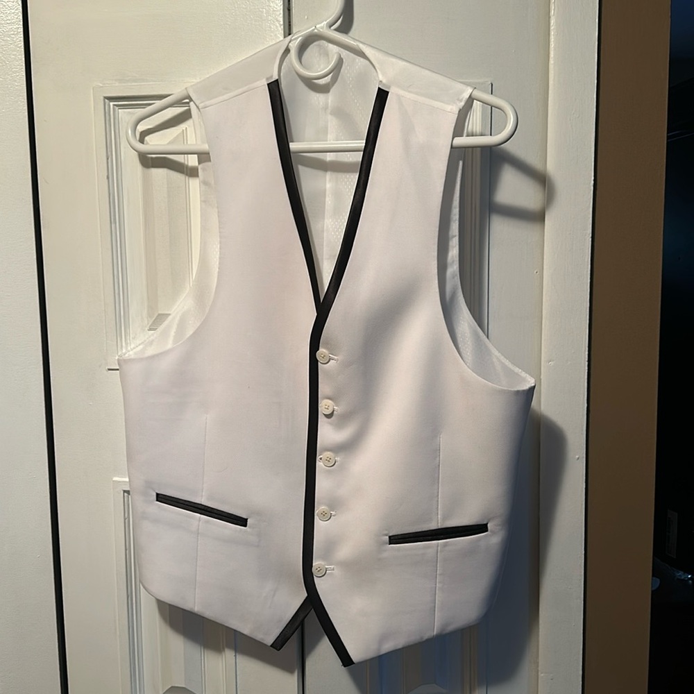 Sean John White and Black Button Vest (for suit or tuxedo) size medium